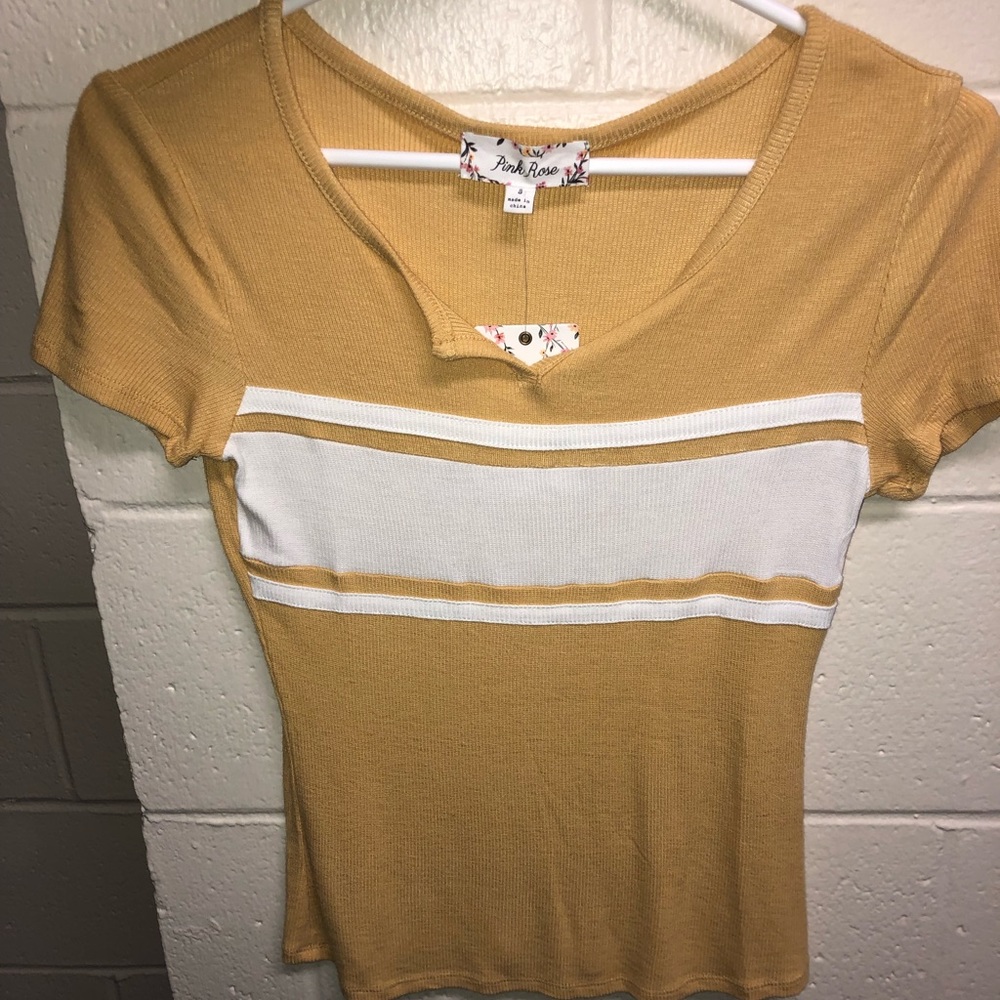 Yellow v-neck